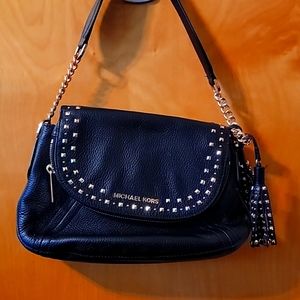 Michael Kors ARIA Studded Black Leather SHLDR Bag